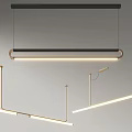 Modern Linear Circular Pendant Lights With Metal Frames Bright LED For Contemporary Interior