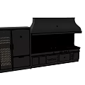 Luxurious Modern Kitchen Cabinets With Black Finish Gold Accents And Glass Door Design