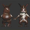 Modern game character rabbit travel rabbit 3d model