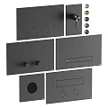 Modern flush switch panel modern realistic hardware bathroom flush switch panel 3d model