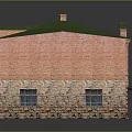 Traditional Red Brick Building Design With Green Roof Decorative Windows And Doors