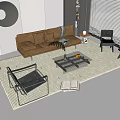 Modern Sofa Coffee Table Combination Sofa 3d model