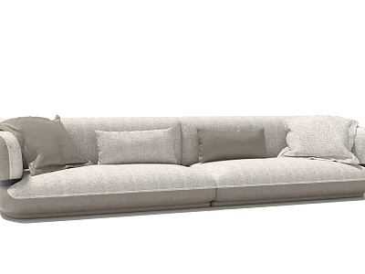 Light Gray Fabric Two Seater Sofa With Modern Design And Comfortable Cushions For Living Room 3d model