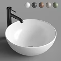 Modern Vessel Bathroom Sinks Various Colors Black Brown Beige White with Black Faucet