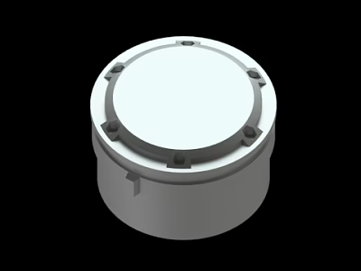 White Round Container Lid With Smooth Surface And Edge Fastening Components 3d model