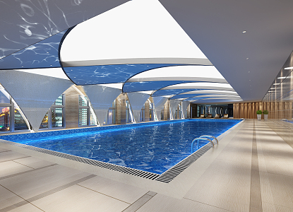 modern swimming pool 3d model