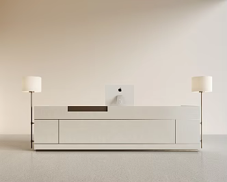 Modern Front Desk Reception Desk Wall Lamp Office Front Desk Sales Office Front Desk 3d model