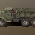 Old Green Rusty Vintage Truck With Weathered Body And Large Cargo Bed