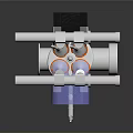 Industrial Stainless Steel Valve With Handle And Pipe Connections