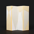 Modern Folding Room Divider With Geometric Wooden And White Panels Contemporary Minimalist Home Decor Piece