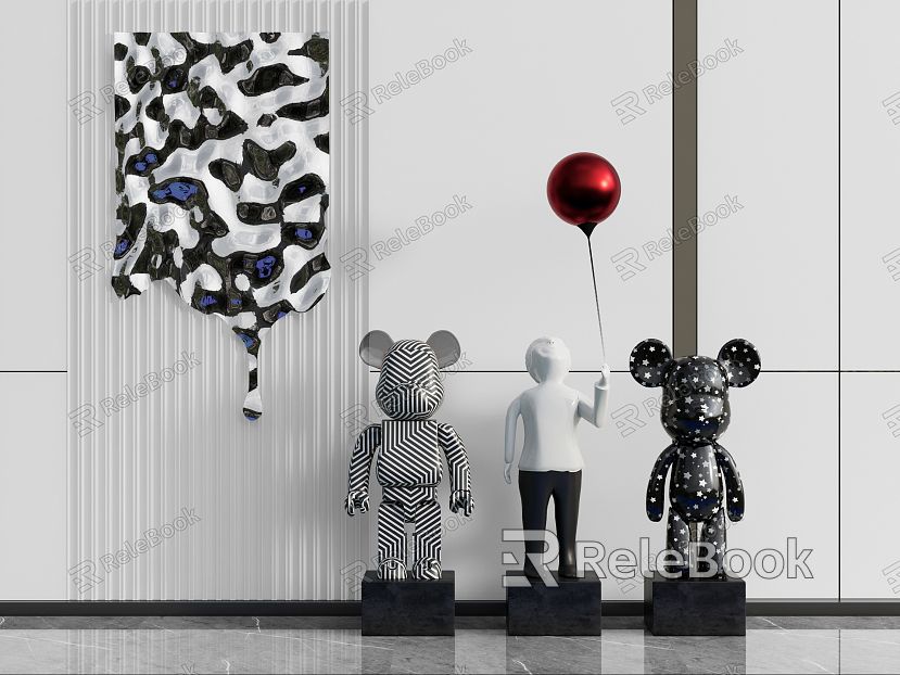 Modern Sculpture Stainless Steel Wall Decorations model