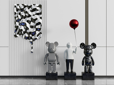 Modern Sculpture Stainless Steel Wall Decorations 3d model