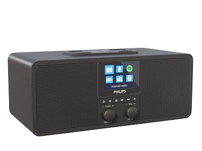 Black Audio Speaker With Digital Display And Internet Radio Functionality 3d model
