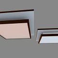 Modern Square Flush Mount Ceiling Lights With Brown Wooden Frame And White Panel 3d model