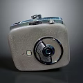 Vintage Electronic Camera With Classic Retro Design And Shiny Metal Body