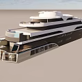 Modern Luxury Yacht With Multi level Decks And Pool 3d model