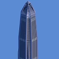 Modern Architectural Structures With Tall Spire And Shorter Rectangular Building On Blue Background 3d model