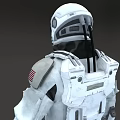 White Astronaut Spacesuit For Space Missions With Helmet And Protective Layers