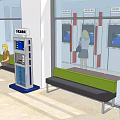 Bright Spacious Service Hall Interior With Self Service Counters And Service Windows