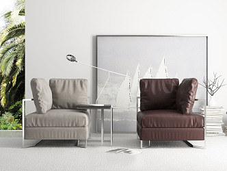 Modern Casual Sofa Combination Single Sofa 3d model