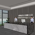 Hyundai Company Front Desk Reception Area Front Desk Background Wall Reception Desk Service Desk 3d model
