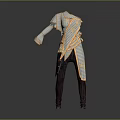 Stylish Modern Clothing Outfit With Mesh Top Orange Trim And Dark Pants