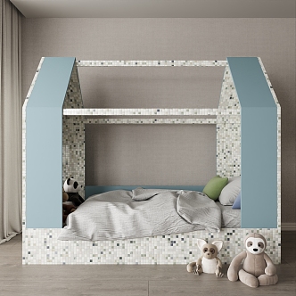 modern children's bed boy's bed 3d model