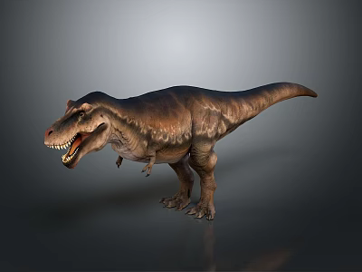 Realistic Tyrannosaurus Rex 3D Model in Standing Pose With Open Mouth 3d model