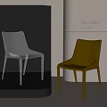 Silverlake Modern Transparent And Brown Dining Chairs For Interior Display Design 3d model