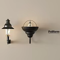 Black Wall Lamps With Classic Lantern And Spherical Design By Poliform