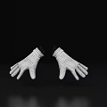 Elegant White Knit Gloves Display Intricate Texture On Black Background