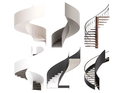 modern revolving staircase 3d model