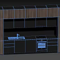 Modern Kitchen With Black Wooden Cabinets And Sleek Integrated Oven Design