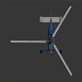 Blue Helicopter With White Rotors Open Frame And Lightweight Design