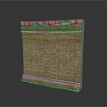 Modern Brick Wall Design With Textured Surface And Decorative Border 3d model
