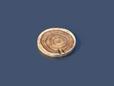 Wooden Tree Stump Shaped Cutting Board Perfect for Kitchen Cooking Needs 3d model