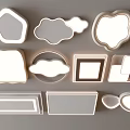 Ceiling lamp square ceiling lamp round ceiling lamp geometric ultra-thin bedroom living room simple 3d model