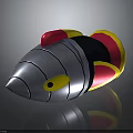 Stylized Missile Weapon With Silver Red Yellow Black Color And Pointed Head Design
