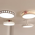 Stylish Ceiling Lights With Polka Dots Wave Patterns Red Accents And White Body Design