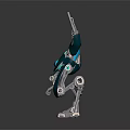Futuristic Robotic Mechanical Creature Featuring Blue Silver Body Mechanical Legs And Large Eye