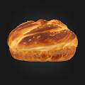 Freshly Baked Soft Golden Braided Bread Topped With Sesame Seeds