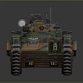 Modern Military Armored Tank With Camouflage Pattern And Turret Antenna