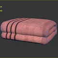 High Quality Soft Pink Striped Towel Folded For Daily Bathroom Use