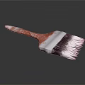 Durable Household Paintbrush With Brown Handle Metal Ferrule And White Black Bristles