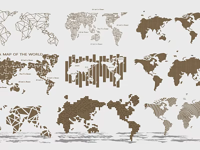 Modern Wall Decoration World Map Wall Decoration Pendant 3d model