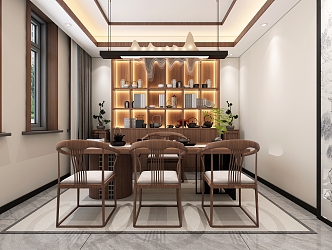 New Chinese Reception Room Office Reception Room 3d model