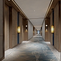 Modern Hotel Aisle 3d model