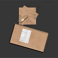 Stacked Cardboard Boxes In Different Sizes With Labels On Dark Background