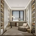 Modern Walk in Closet Interior With Open Shelves Cozy Seating And Pendant Lighting