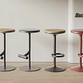 Modern Barstools With Wooden Seats And Metal Frames In Multicolor Designs 3d model